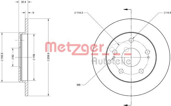 Metzger 6110498 - Kočioni disk www.molydon.hr