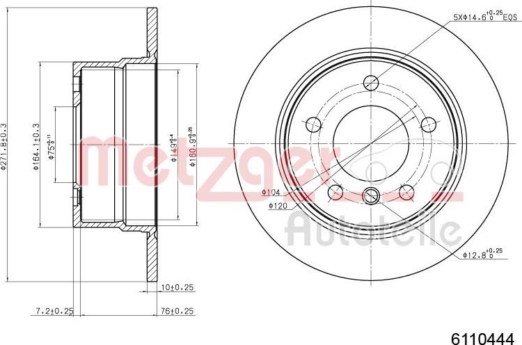 Metzger 6110444 - Kočioni disk www.molydon.hr