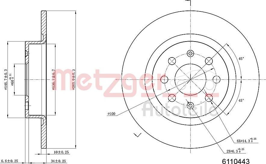 Metzger 6110443 - Kočioni disk www.molydon.hr