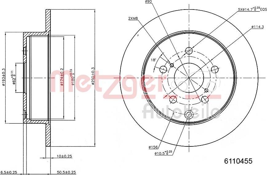 Metzger 6110455 - Kočioni disk www.molydon.hr