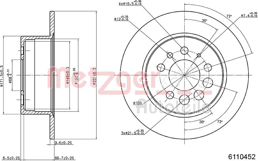 Metzger 6110452 - Kočioni disk www.molydon.hr