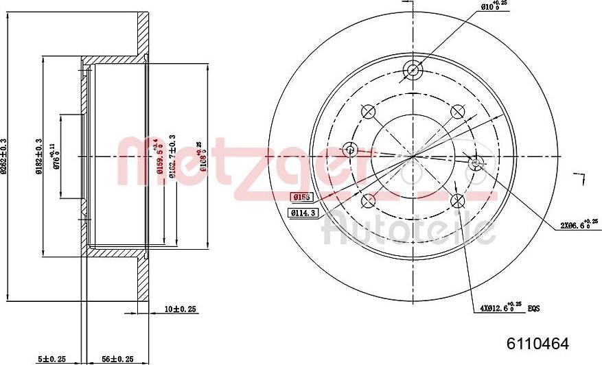 Metzger 6110464 - Kočioni disk www.molydon.hr