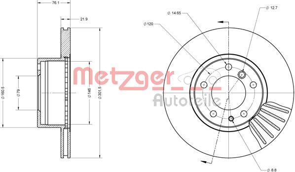 Metzger 6110461 - Kočioni disk www.molydon.hr