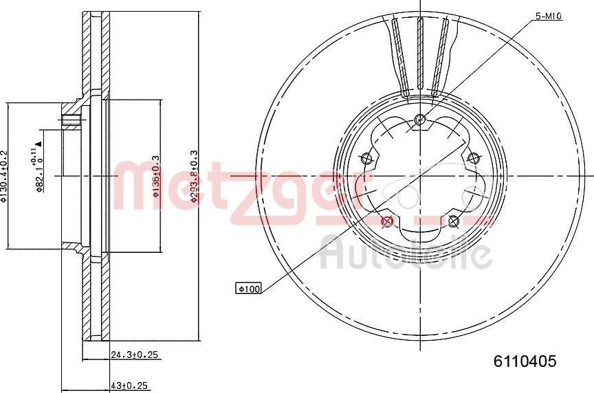 Metzger 6110405 - Kočioni disk www.molydon.hr