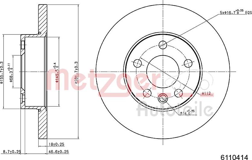 Metzger 6110414 - Kočioni disk www.molydon.hr