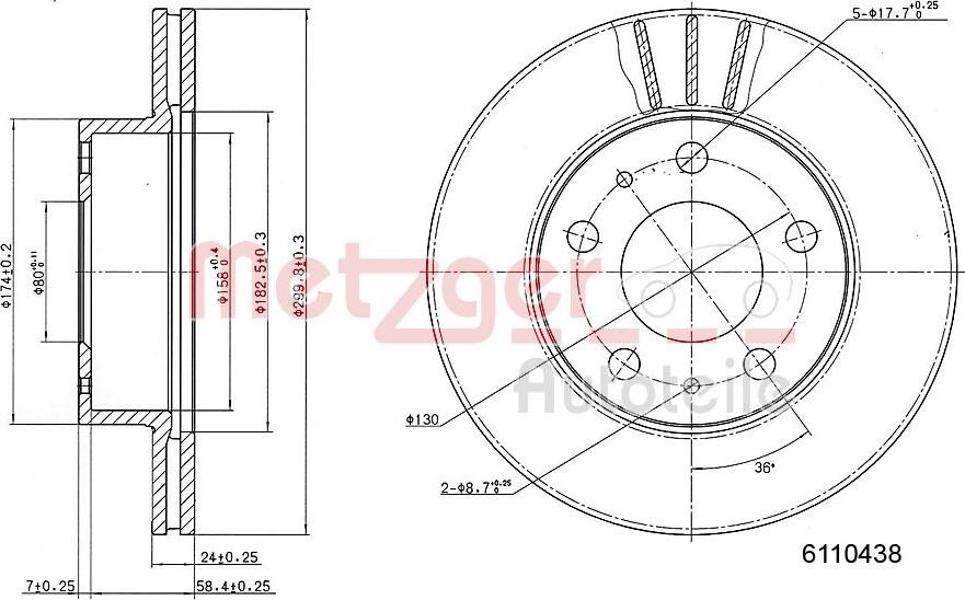 Metzger 6110438 - Kočioni disk www.molydon.hr