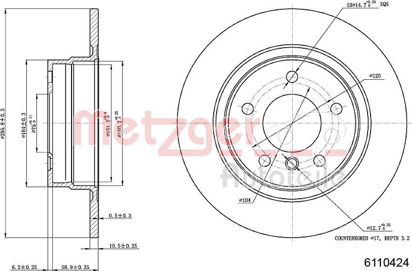 Metzger 6110424 - Kočioni disk www.molydon.hr