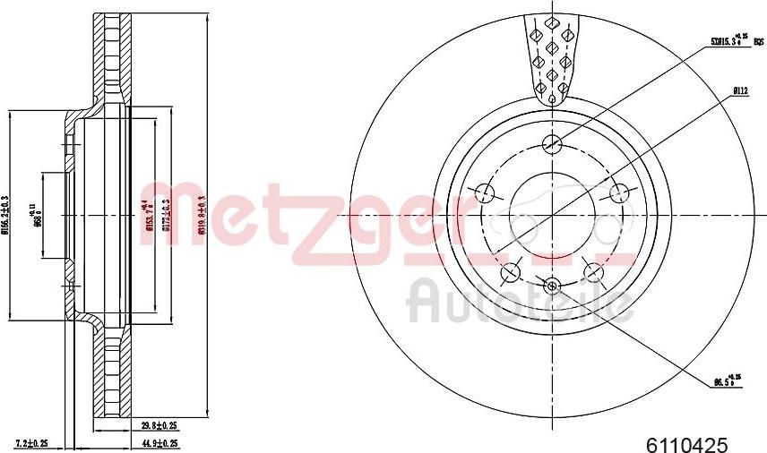 Metzger 6110425 - Kočioni disk www.molydon.hr