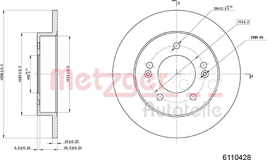 Metzger 6110428 - Kočioni disk www.molydon.hr