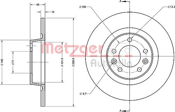 Metzger 6110422 - Kočioni disk www.molydon.hr