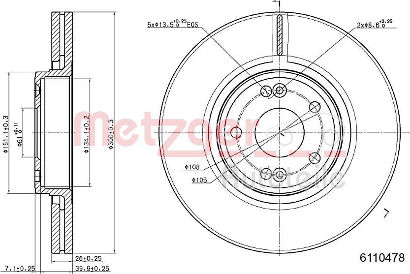 Metzger 6110478 - Kočioni disk www.molydon.hr