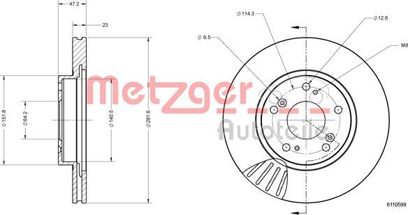 Metzger 6110599 - Kočioni disk www.molydon.hr