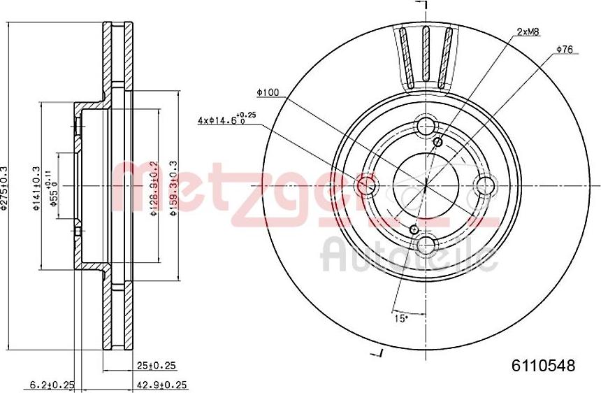 Metzger 6110548 - Kočioni disk www.molydon.hr