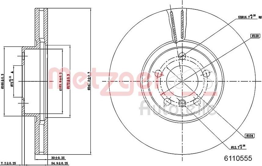 Metzger 6110555 - Kočioni disk www.molydon.hr