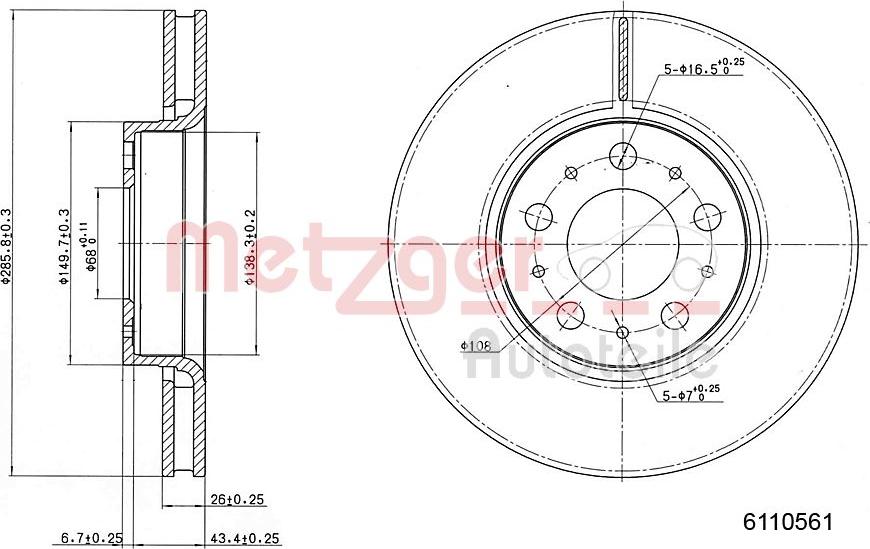 Metzger 6110561 - Kočioni disk www.molydon.hr