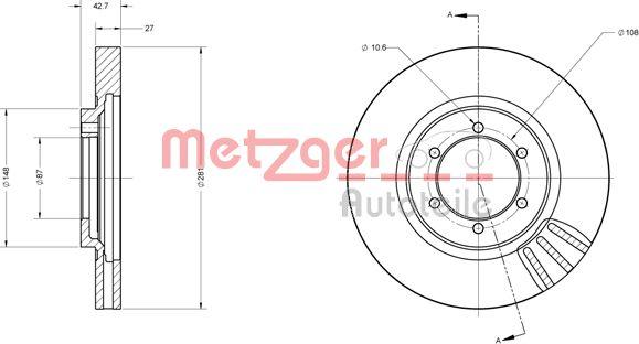 Metzger 6110508 - Kočioni disk www.molydon.hr