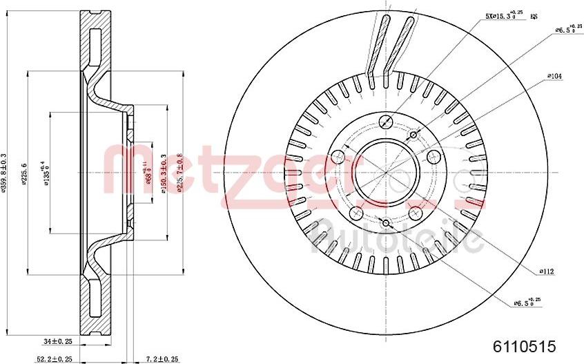 Metzger 6110515 - Kočioni disk www.molydon.hr