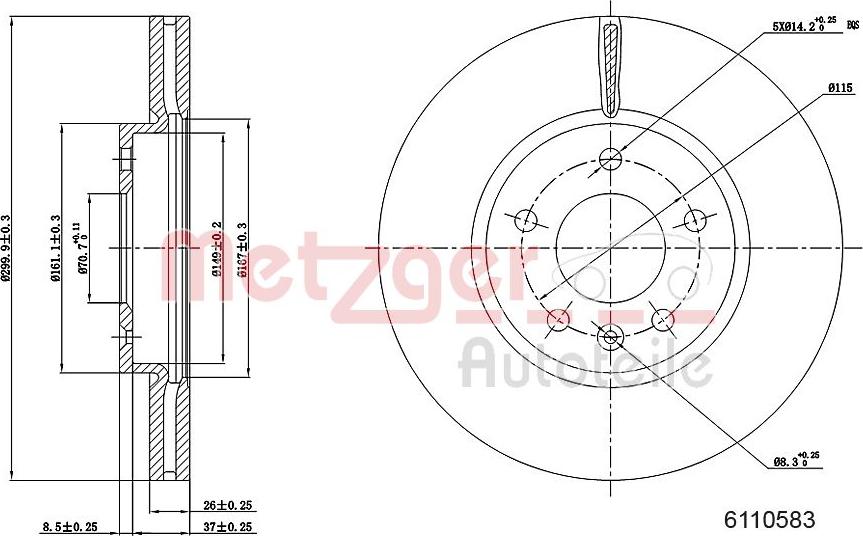 Metzger 6110583 - Kočioni disk www.molydon.hr