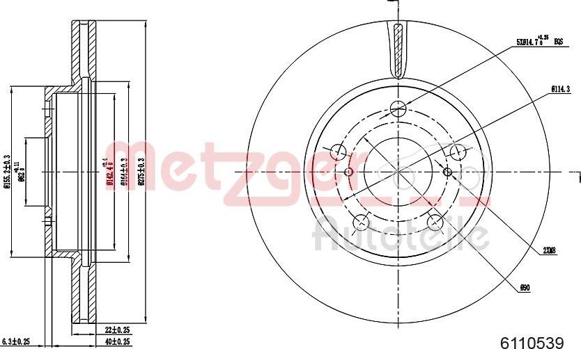 Metzger 6110539 - Kočioni disk www.molydon.hr