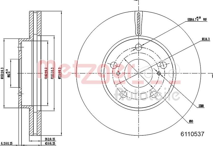 Metzger 6110537 - Kočioni disk www.molydon.hr