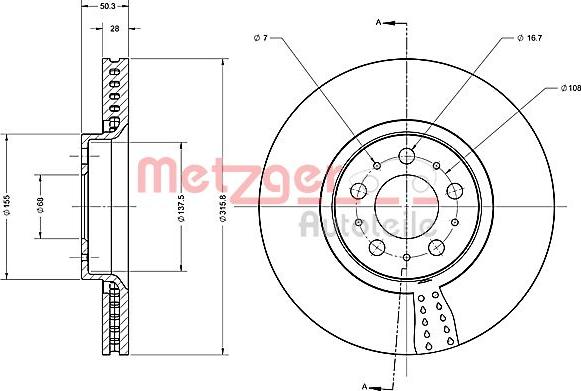 Metzger 6110521 - Kočioni disk www.molydon.hr