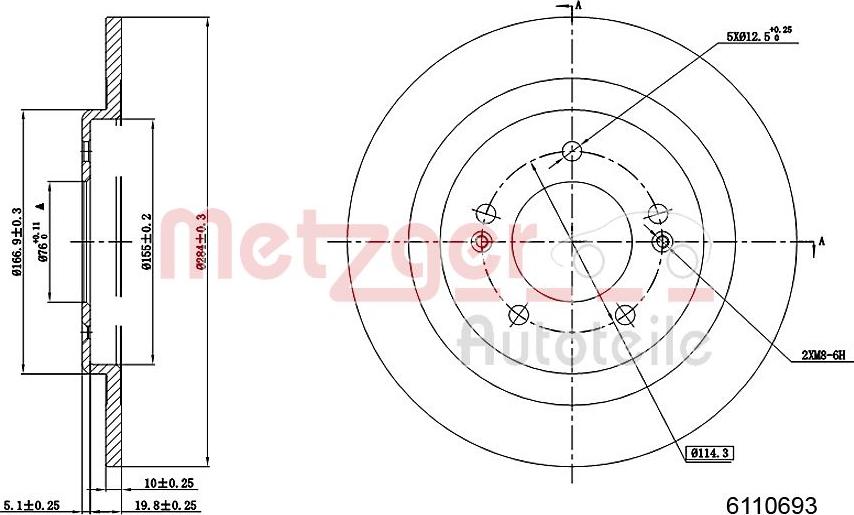 Metzger 6110693 - Kočioni disk www.molydon.hr