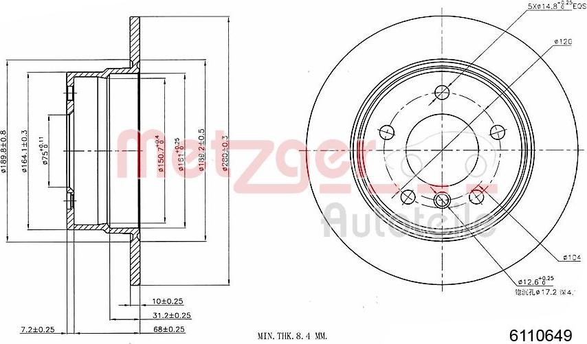 Metzger 6110649 - Kočioni disk www.molydon.hr