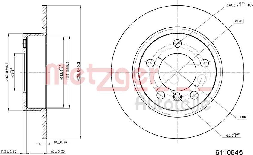 Metzger 6110645 - Kočioni disk www.molydon.hr