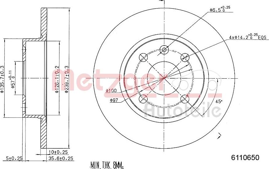 Metzger 6110650 - Kočioni disk www.molydon.hr