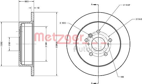 Metzger 6110658 - Kočioni disk www.molydon.hr