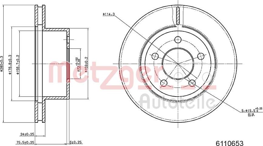 Metzger 6110653 - Kočioni disk www.molydon.hr