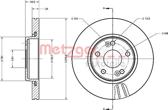 Metzger 6110600 - Kočioni disk www.molydon.hr