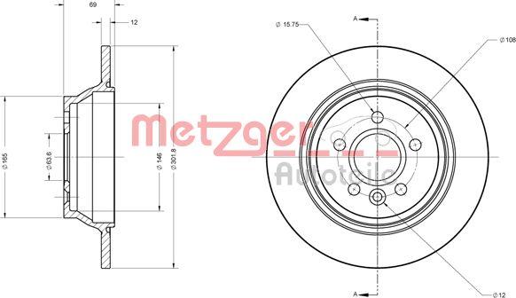 Metzger 6110615 - Kočioni disk www.molydon.hr