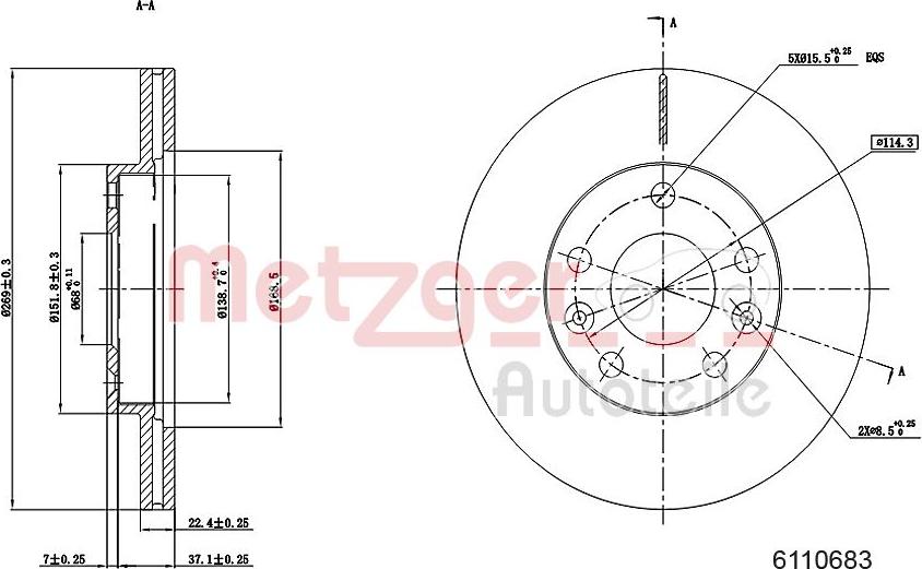 Metzger 6110683 - Kočioni disk www.molydon.hr