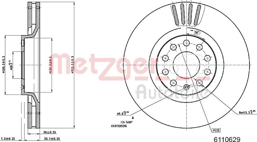 Metzger 6110629 - Kočioni disk www.molydon.hr