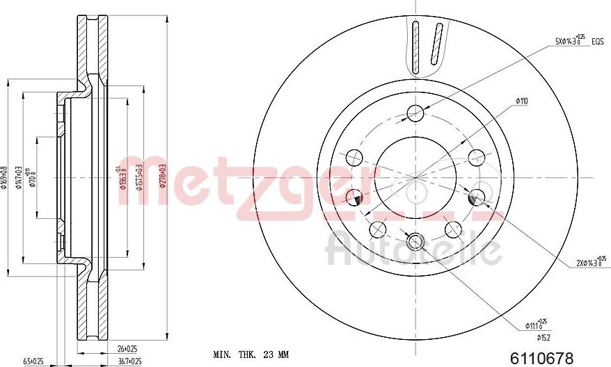 Metzger 6110678 - Kočioni disk www.molydon.hr