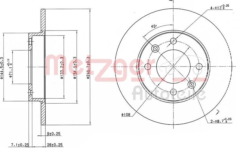 Metzger 6110094 - Kočioni disk www.molydon.hr