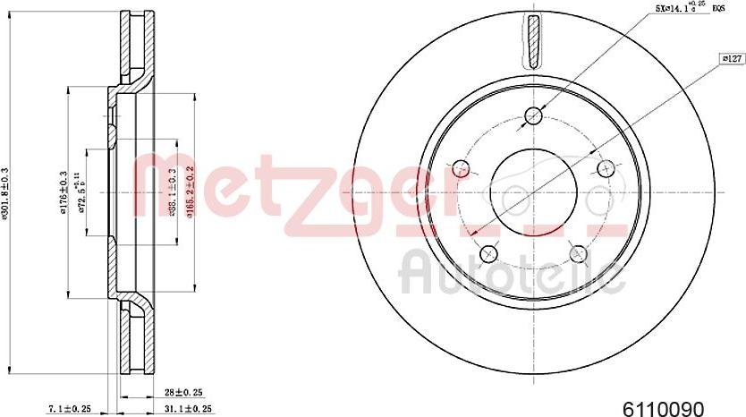 Metzger 6110090 - Kočioni disk www.molydon.hr