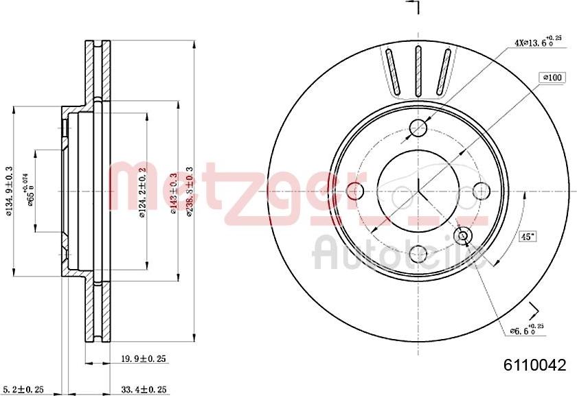 Metzger 6110042 - Kočioni disk www.molydon.hr