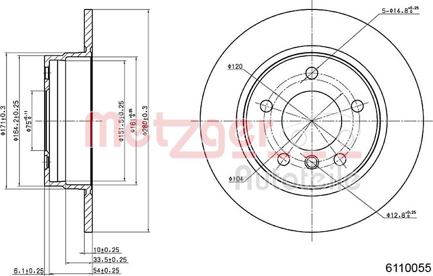 Metzger 6110055 - Kočioni disk www.molydon.hr