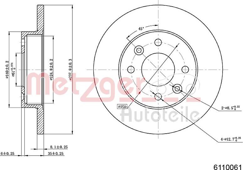 Metzger 6110061 - Kočioni disk www.molydon.hr