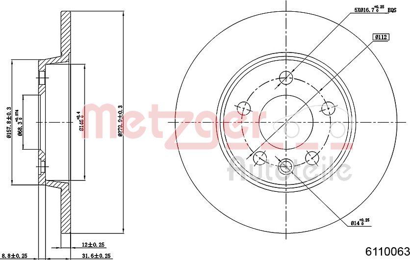 Metzger 6110063 - Kočioni disk www.molydon.hr