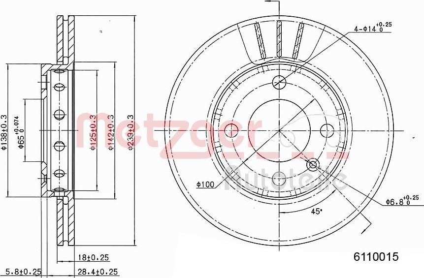 Metzger 6110015 - Kočioni disk www.molydon.hr