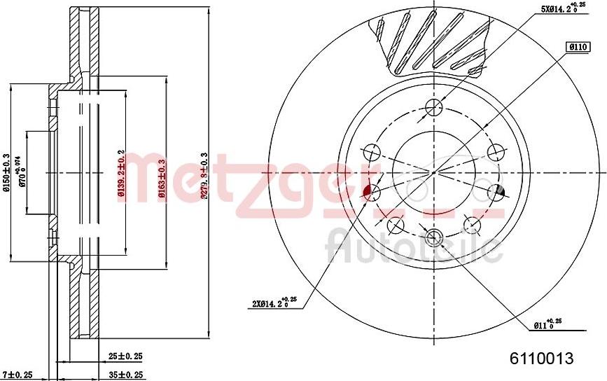 Metzger 6110013 - Kočioni disk www.molydon.hr