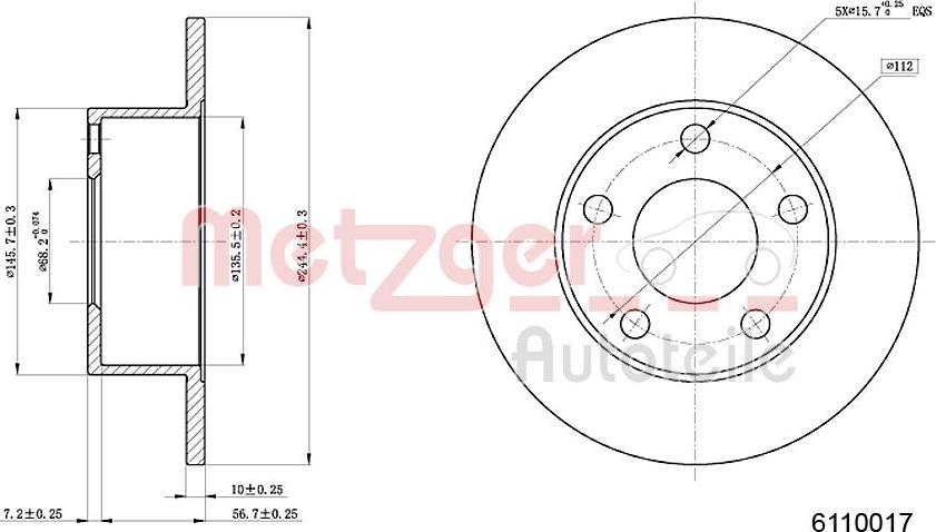 Metzger 6110017 - Kočioni disk www.molydon.hr