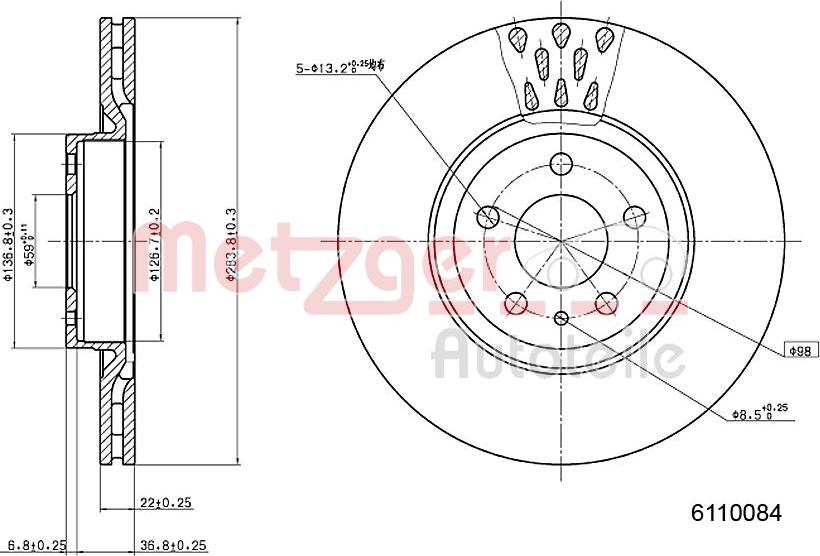 Metzger 6110084 - Kočioni disk www.molydon.hr