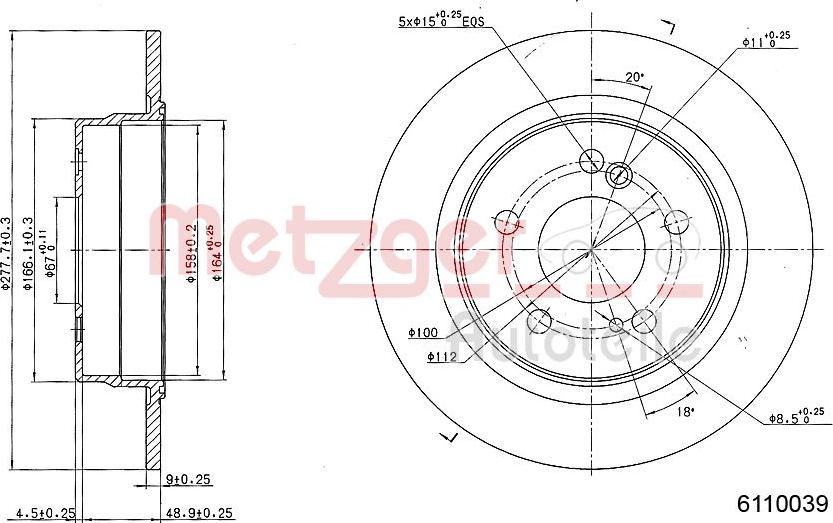 Metzger 6110039 - Kočioni disk www.molydon.hr