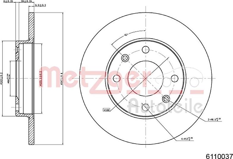 Metzger 6110037 - Kočioni disk www.molydon.hr