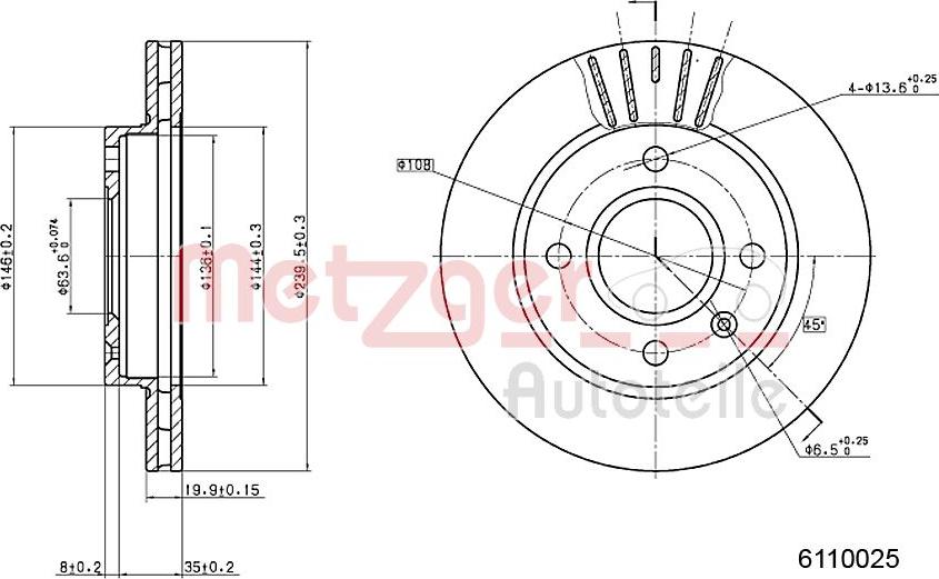 Metzger 6110025 - Kočioni disk www.molydon.hr