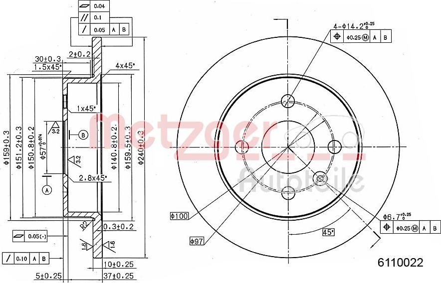 Metzger 6110022 - Kočioni disk www.molydon.hr